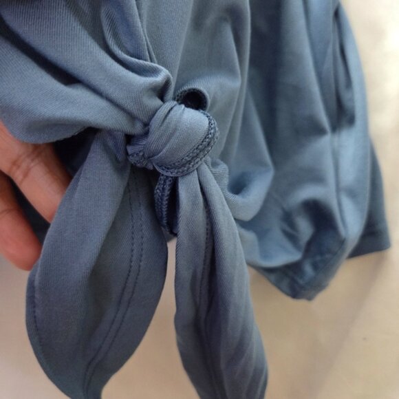 Hyba Tie-Front Performance Top | Blue Athleisure Loungewear | XXL - Picture 8 of 10